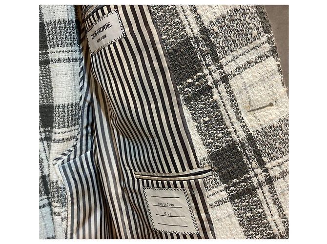 Thom Browne Tweed-Karo-Blazer Grau - Ansicht 5