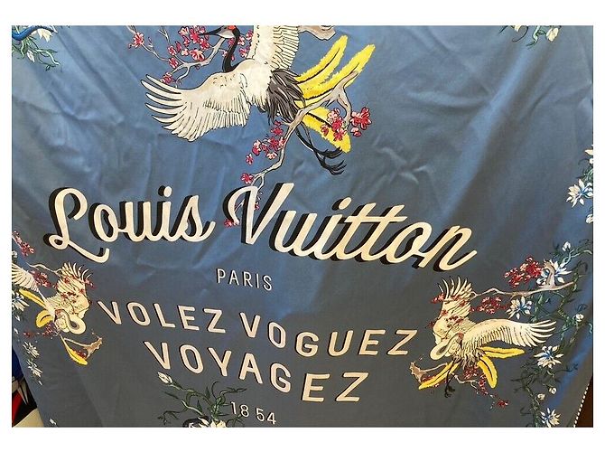 Louis Vuitton Coperta in seta leopardata Navy - vista 4
