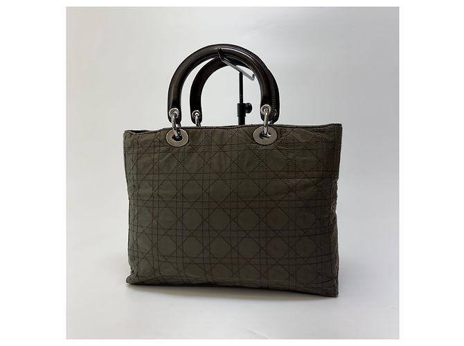 Dior Sac Cabas Lady Cannage Khaki Silver Medium - vue 10