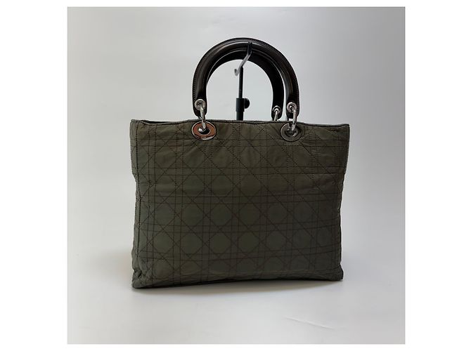 Dior Sac Cabas Lady Cannage Khaki Silver Medium - vue 11