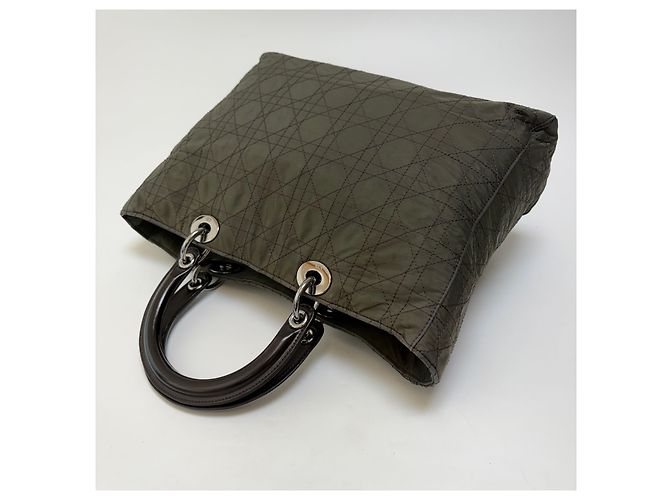Dior Sac Cabas Lady Cannage Khaki Silver Medium - vue 14
