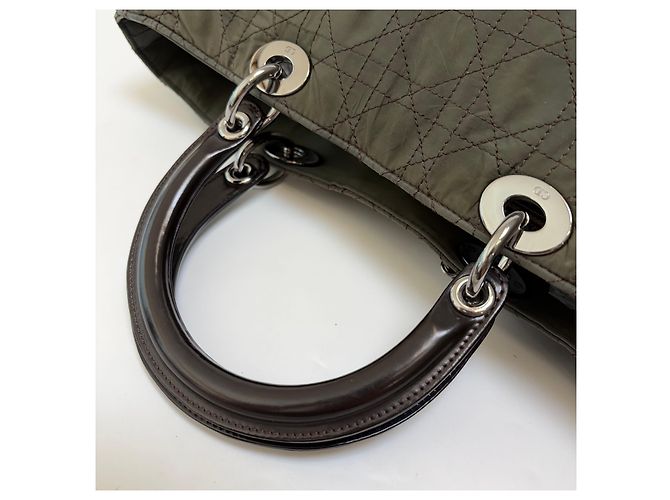 Dior Sac Cabas Lady Cannage Khaki Silver Medium - vue 15