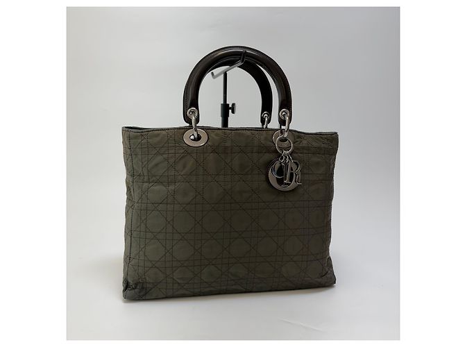 Dior Sac Cabas Lady Cannage Khaki Silver Medium - vue 4