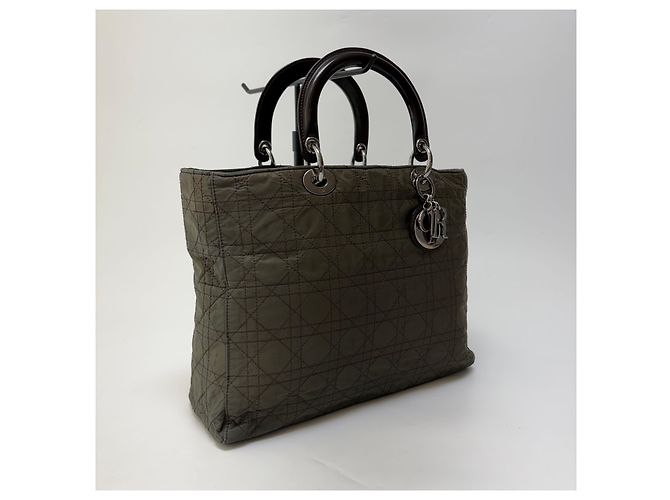 Dior Sac Cabas Lady Cannage Khaki Silver Medium - vue 6