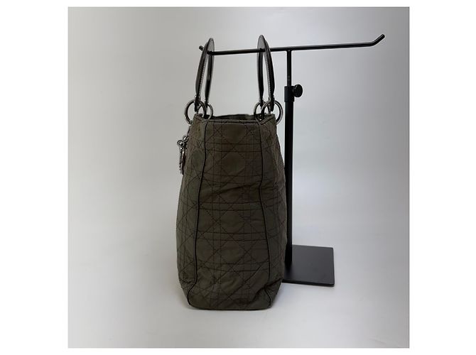 Dior Sac Cabas Lady Cannage Khaki Silver Medium - vue 8