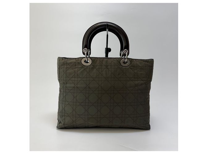 Dior Sac Cabas Lady Cannage Khaki Silver Medium - vue 9