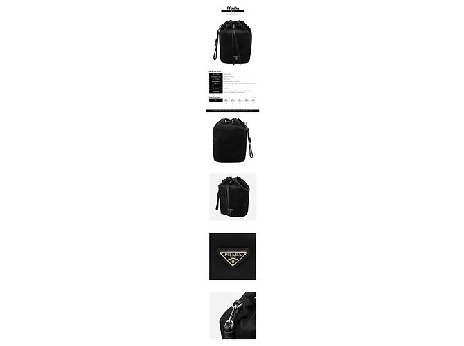 Prada Borsa bucket pouch in nylon nera - vista 2