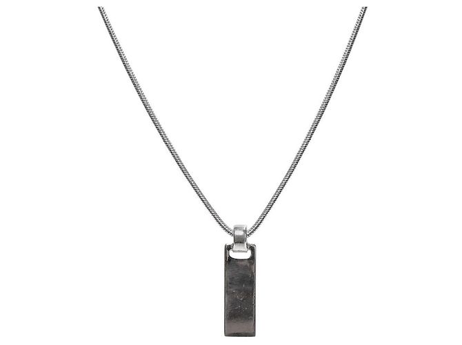 Dior Collar de plata con placa negra - vista 2