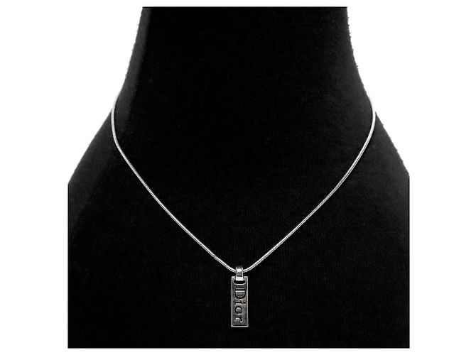 Dior Collar de plata con placa negra - vista 5