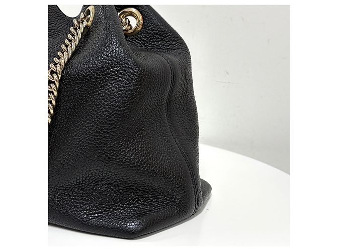 Gucci Borsa a tracolla Soho con catena e nappe Nero - vista 10