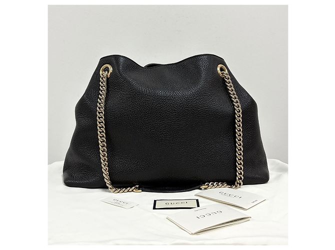 Gucci Borsa a tracolla Soho con catena e nappe Nero - vista 5