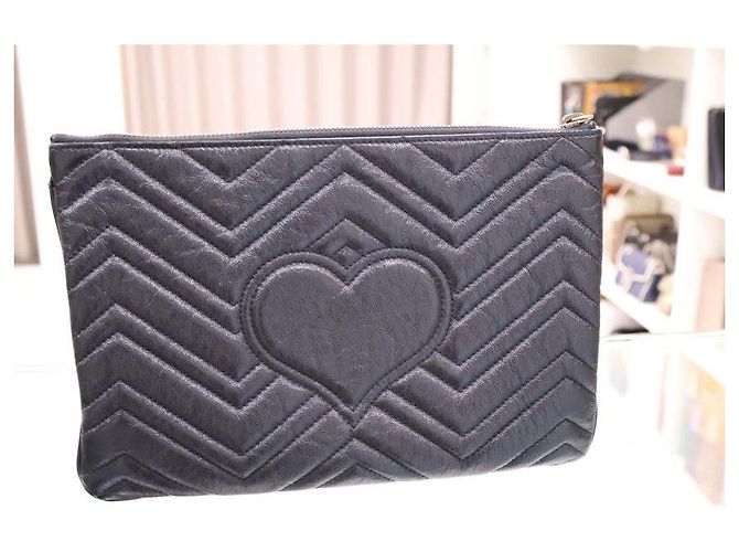 Gucci Leder-Clutch Schwarz - Ansicht 4