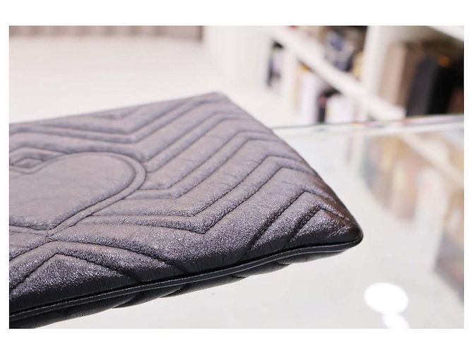 Gucci Leder-Clutch Schwarz - Ansicht 8