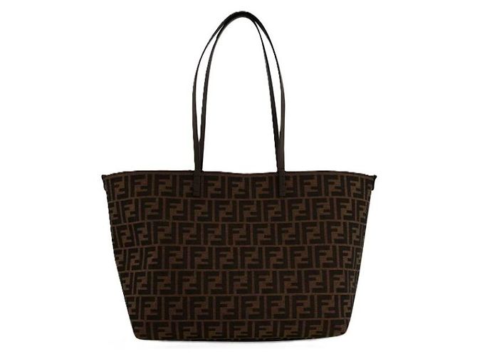 Fendi Borsa Shopper Medium Roll in Jacquard FF - vista 2