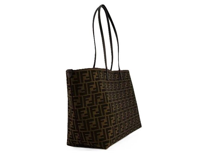 Fendi Borsa Shopper Medium Roll in Jacquard FF - vista 3