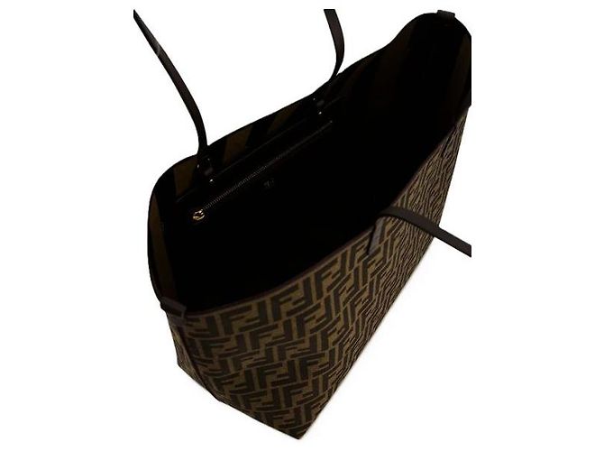 Fendi Borsa Shopper Medium Roll in Jacquard FF - vista 6
