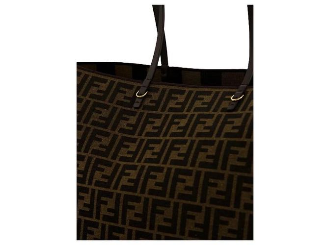 Fendi Borsa Shopper Medium Roll in Jacquard FF - vista 7