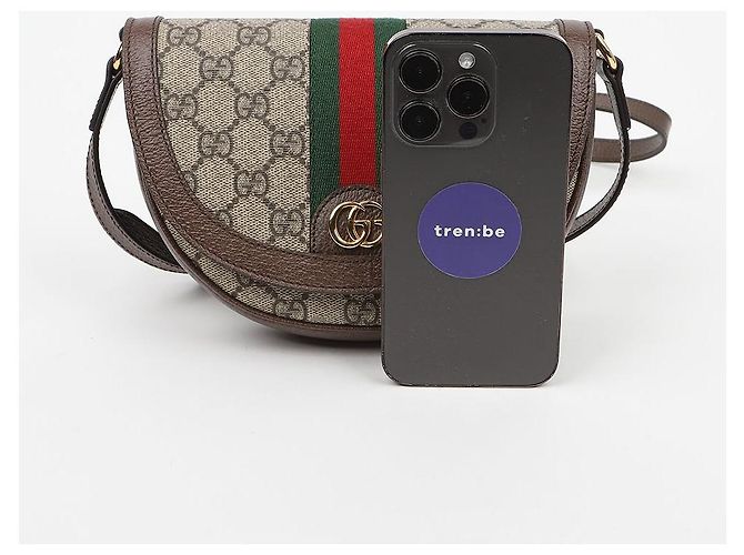 Gucci Borsa a tracolla Mini GG Ophidia Brown - vista 8