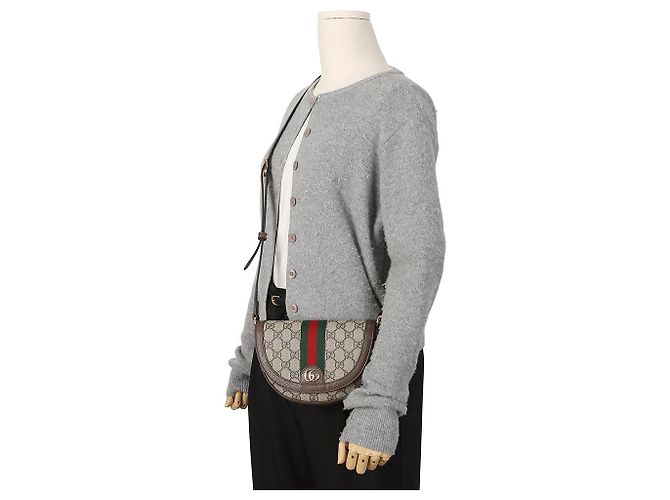 Gucci Borsa a tracolla Mini GG Ophidia Brown - vista 9