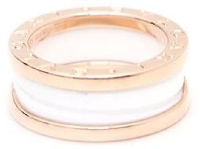 Bulgari Anello a due fasce bicolore in ceramica bianca - vista 2