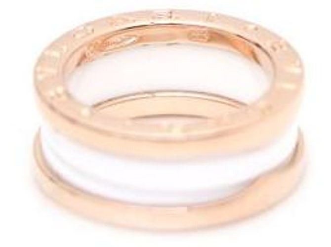 Bulgari Anello a due fasce bicolore in ceramica bianca - vista 3