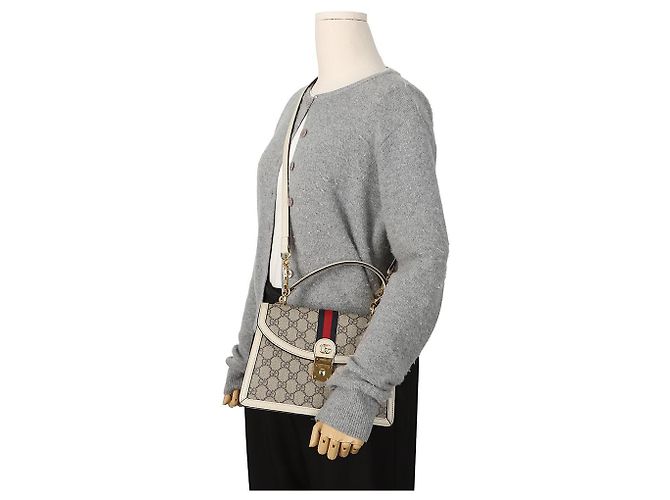 Gucci Borsa Ophidia GG Small Top Handle Bag White - vista 14