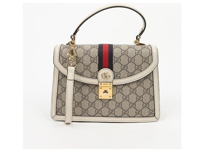 Gucci Borsa Ophidia GG Small Top Handle Bag White - vista 2