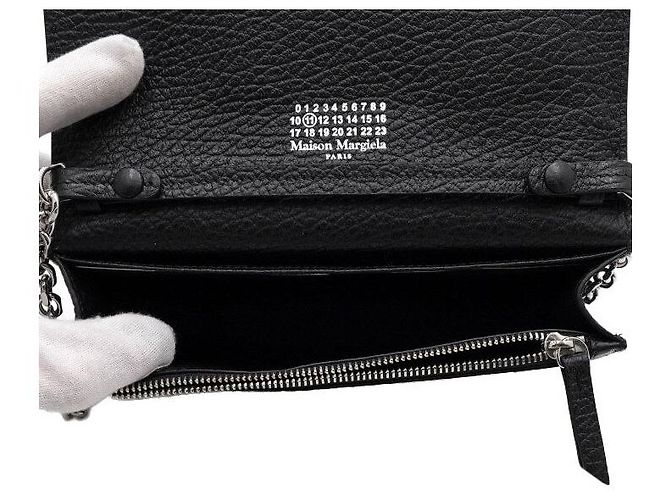 Maison Martin Margiela Borsa a tracolla WOC con catena e cuciture nere - vista 5