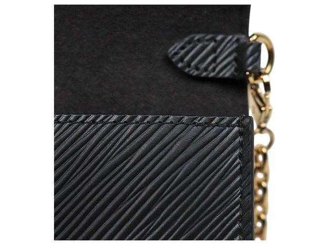 Louis Vuitton Borsa a tracolla Black Epi Twist Belt Chain - vista 10