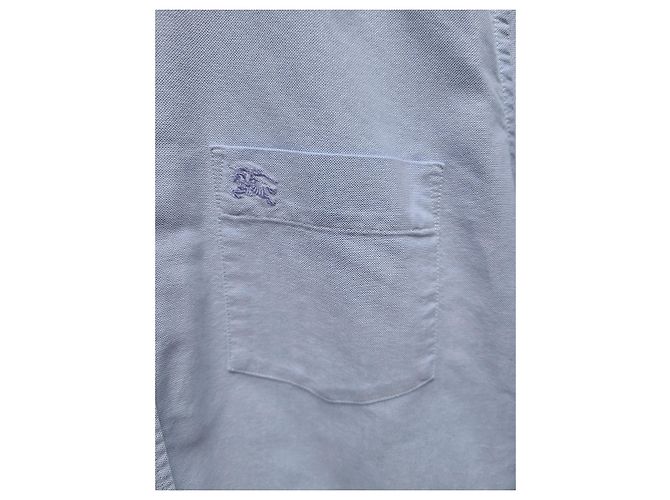 Burberry Hellblaues Hemd mit besticktem Logo - Ansicht 3