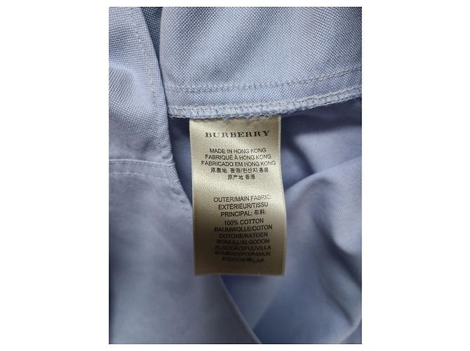 Burberry Hellblaues Hemd mit besticktem Logo - Ansicht 5