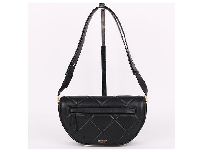 Burberry Borsa a spalla piccola trapuntata Olympia Black - vista 2