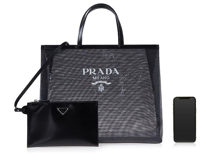 Tote Prada Sequin-Netz-Shopper für Damen (OOO) - Ansicht 6