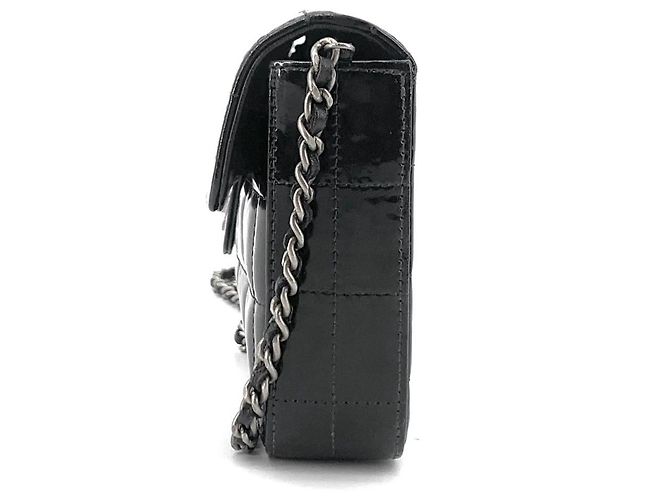 Chanel Borsa a tracolla Patent Chocolate Bar Silver - vista 3