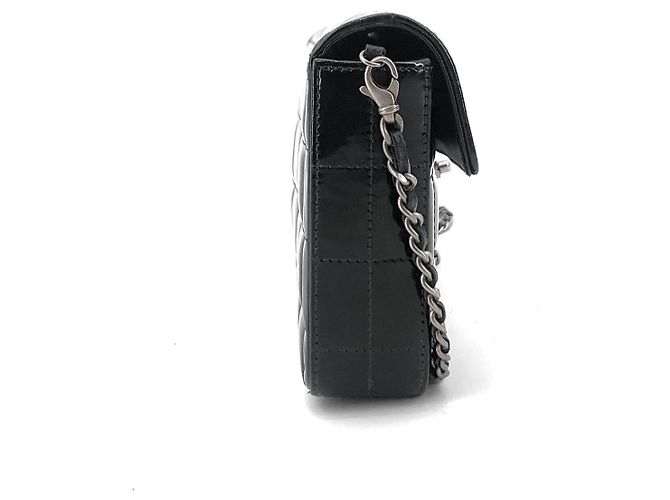 Chanel Borsa a tracolla Patent Chocolate Bar Silver - vista 4