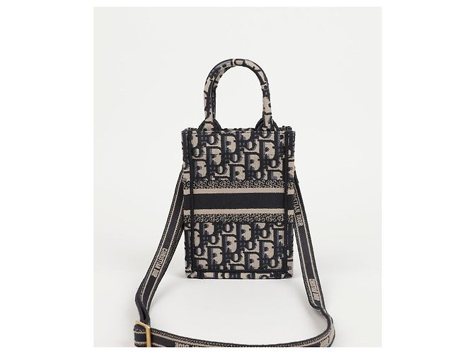 Dior Mini Book Tote Bag Blue - vista 3