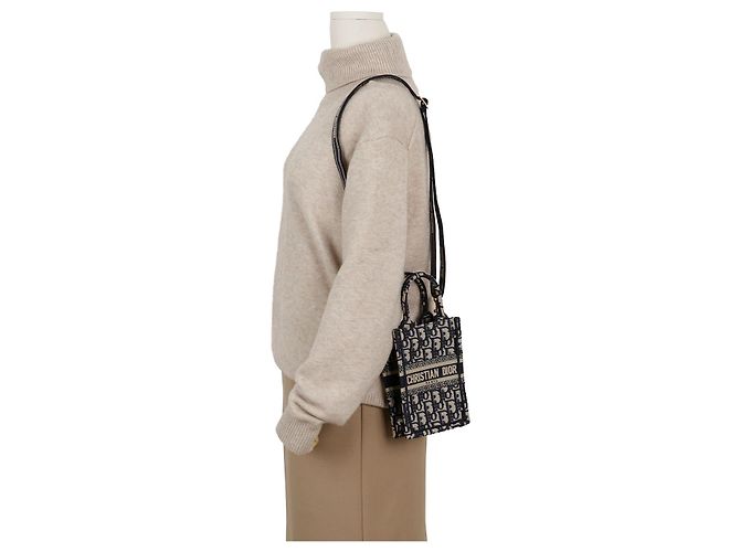 Dior Mini Book Tote Bag Blue - vista 8