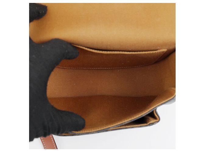 Céline Bolso Triope Canvas Medium Polka Bag Tan - vista 11