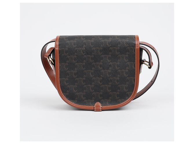 Céline Bolso Triope Canvas Medium Polka Bag Tan - vista 4
