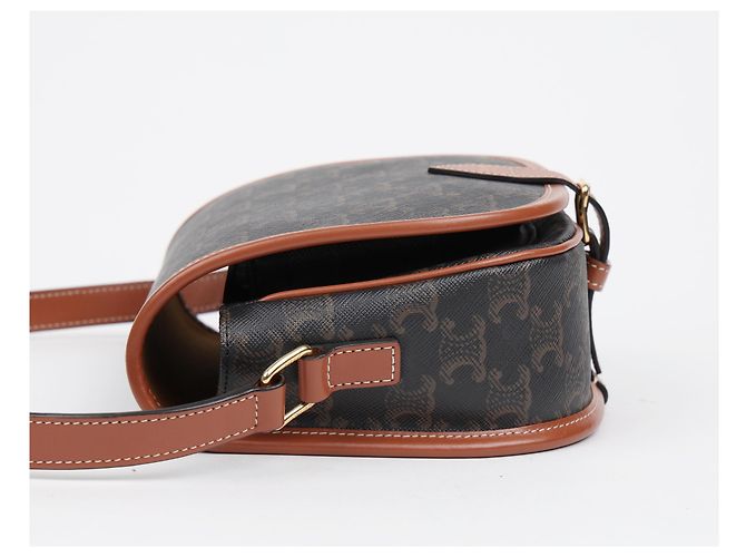 Céline Bolso Triope Canvas Medium Polka Bag Tan - vista 5