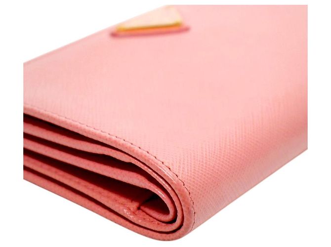 Prada Saffiano Geldbörse aus Leder Rosa - Ansicht 6