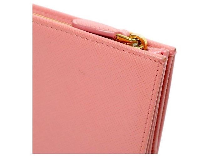 Prada Saffiano Geldbörse aus Leder Rosa - Ansicht 7