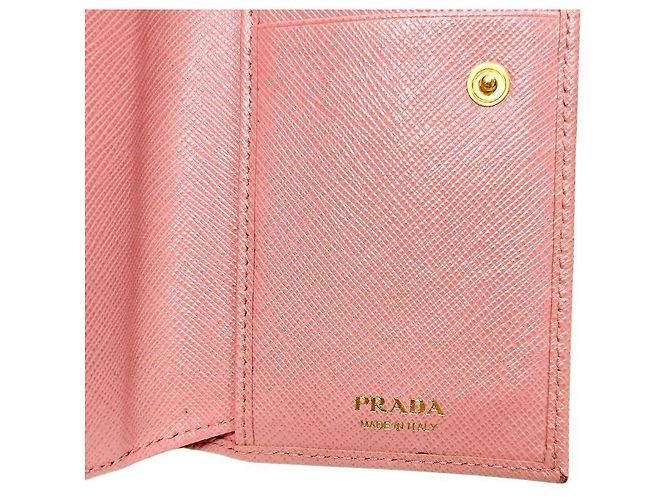 Prada Saffiano Geldbörse aus Leder Rosa - Ansicht 9