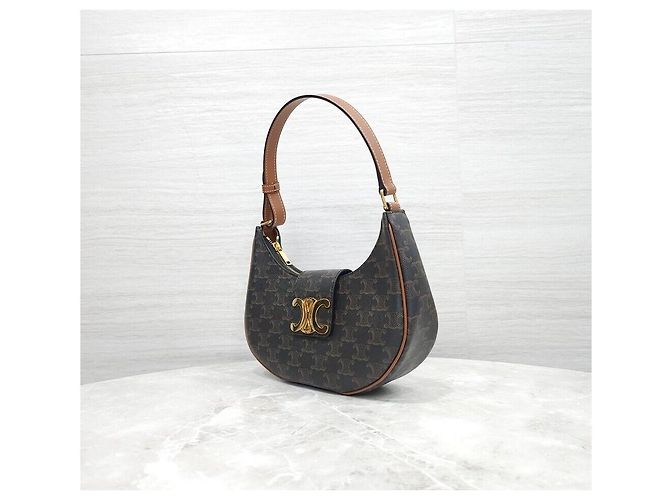 Céline Borsa Triomphe Medium Canvas Tan - vista 2