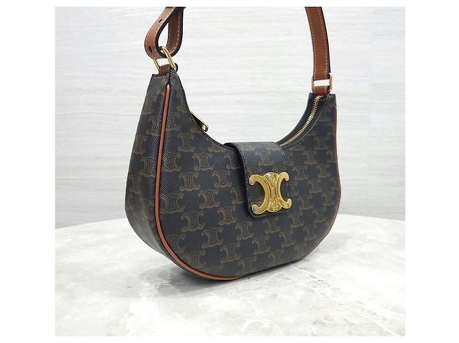 Céline Borsa Triomphe Medium Canvas Tan - vista 4