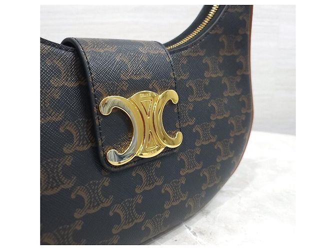 Céline Borsa Triomphe Medium Canvas Tan - vista 5