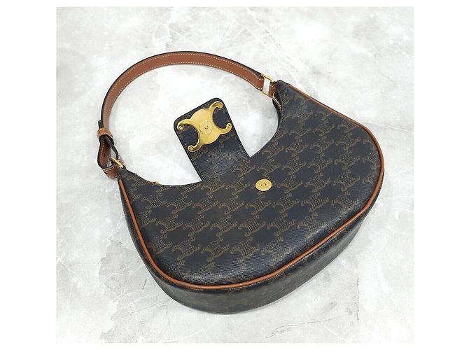 Céline Borsa Triomphe Medium Canvas Tan - vista 6
