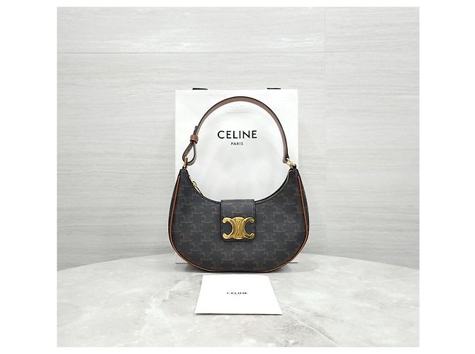 Céline Borsa Triomphe Medium Canvas Tan - vista 8