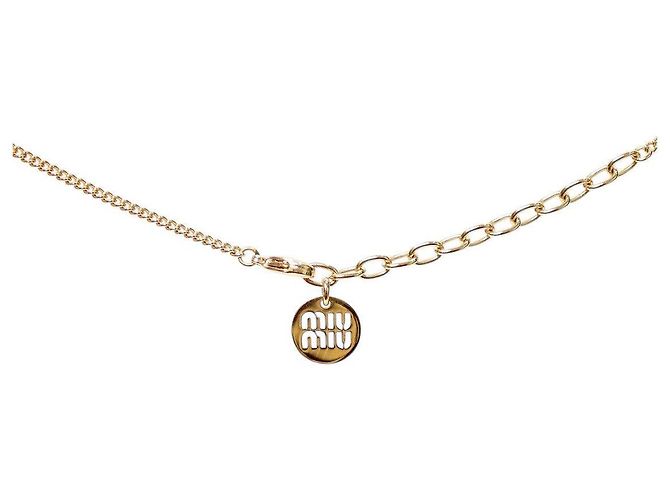 Miu Miu Emaille-Halskette Weiß Gold - Ansicht 4