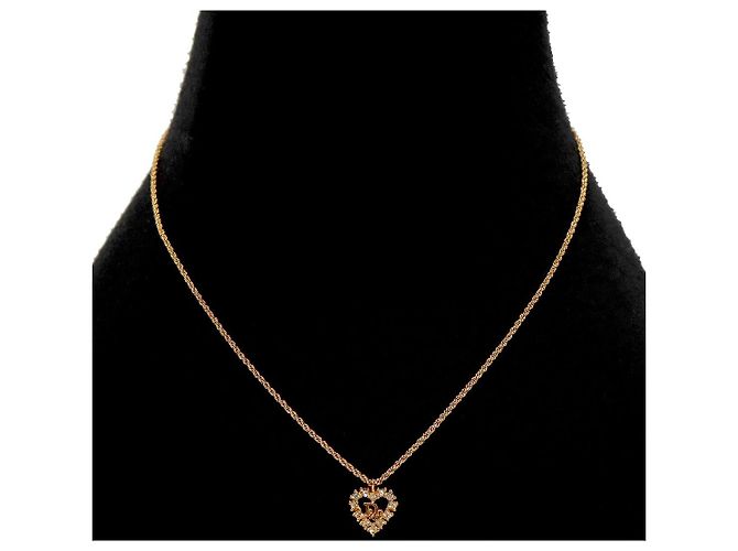 Dior Collana Oblique in oro con cuore in zircone - vista 5